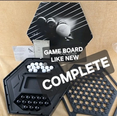 Vtg 1989 Galoob ABALONE Board Game Marble Black White Strategy Complete  - Image 1 of 4
