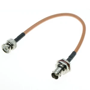 Cable RG142 BNC Female Bulkhead to BNC Male Connector RF Pigtail Coaxial Lot - Picture 1 of 7