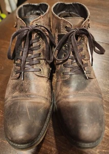 Bullboxer Brosus Ankle Boots Men's Size 12 Brown Leather Lace Up Distressed - Picture 1 of 7
