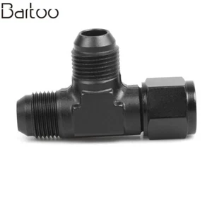 3-Way Tee T-Piece Fitting Adapter AN4 AN6 AN8 AN10 AN12 Female to AN Male BLACK - Picture 1 of 17