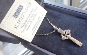Ortak Orkney Pendant Sterling Silver Scottish St Peter's Cross & Box 1970 1980s - Picture 1 of 6