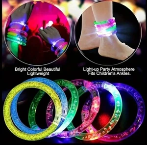 18 Pcs LED Bracelets, Light Up Glow in Dark Halloween Party Supplies - Picture 1 of 5