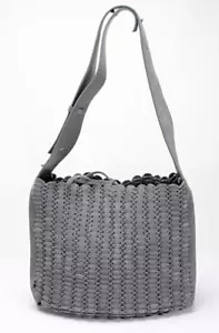 PACO RABANNE Mujer Gris Gamuza Eslabones Bolso de Hombro Bolso de Mano Cartera NUEVO - Imagen 1 de 8