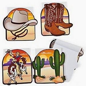 Pack of 12 - Paper Western Cowboy Notepads - Great Party Bag Fillers