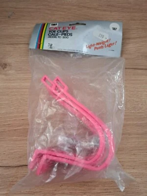 Retro Vintage Fahrradteile NIB NOS CAT EYE Zehenclips Pink Modell TC-200 L: 1... - Bild 1 von 4