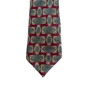 Vintage Metropolitan Museum of Art 100% Silk Tie Burgundy Baroque Ornate Frames - Picture 1 of 3
