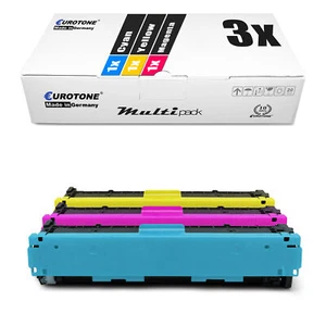 3x Eurotone ECO Patrone für HP Color LaserJet CM-1312-WB CM-1512-NFI CP-1214-N - Picture 1 of 3
