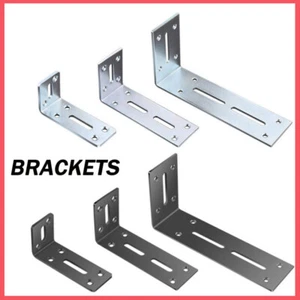 90° Right Angle Bracket Corner Brace Joint Galvanised Wall Shelf Support L Shape - Picture 1 of 18