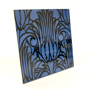 Maßgefertigte Art Deco Fliese blau glasiert 150 mm - Bild 1 von 1