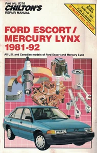 Chilton Repair & Tune-Up Guide: Ford Escort & Mercury Lynx 1981-1992. - Picture 1 of 1