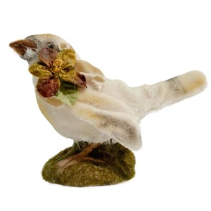 Estatuilla de pájaro vintage marfil polar polar de Bethany Lowe diseños flor rara - Imagen 1 de 6