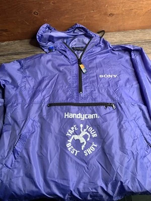Винтажный 90-х Sony Handycam пуловер Anorak парка куртка WIndbreaker мужской XL - Изображение 1 из 4