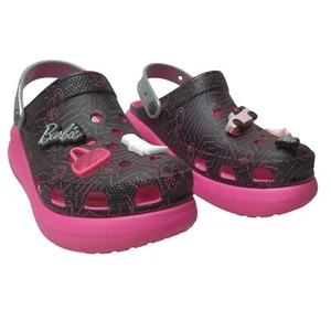 Mattel Crocs Barbie Movie x Crush Clogs W 10 M 8 Hot Pink Black Platform Iconic - Picture 1 of 17