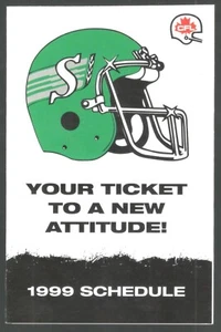 ¡Horario de fútbol Saskatchewan Roughriders CFL 1999! Sanyo - Imagen 1 de 1