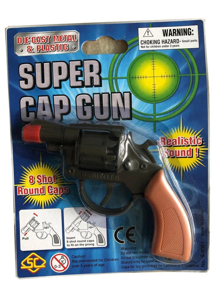 8 Shot Cap Gun Revolver Diecast 4.25" - image 1 of 1