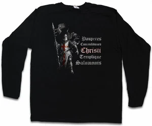 TEMPLAR I T-SHIRT MANICA LUNGA Croce Cavaliere Ordo Ordine Crociata Crociata - Foto 1 di 1