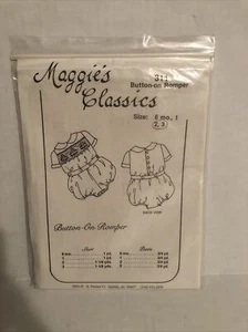 Maggie’s classics Button On Romper size 2-3 Uncut Pattern Vintage Boy - Picture 1 of 1