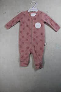 Baby Girl Size 0000,000,00 Marquise Winter Pink berry Terry Towelling Romper NWT