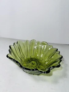 Vintage Indiana Glas Karneval Glas Avocado grün Sonnenblume Schüssel 7" schön - Bild 1 von 5