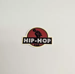 Calcomanía impermeable con logotipo de monopatín de vinilo "Hip Hop" estilo Parque Jurásico - Imagen 1 de 5