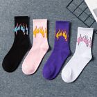 Hit Color Blaze Torch Skateboard Socks Crew Socks Cotton Socks Street style