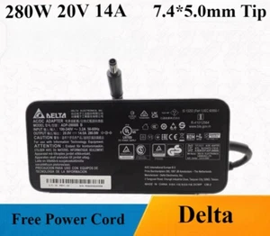 Genuine Delta 280W 20V 14A Laptop Charger ADP-280BB B 7.4*5.0mm Power Adapter - Afbeelding 1 van 3