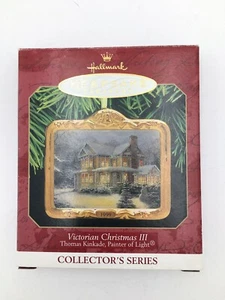 Hallmark 1999 Thomas Kinkade Victorian Christmas #3 Porzellan Ornament. - Bild 1 von 12