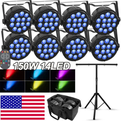140W 14LED Par Light DMX RGBW Stage Bar Wash Lighting DJ Disco Party Show Lights - Image 1 of 4