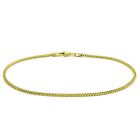925 Sterling Silver 2.5mm - 5mm Solid Franco Yellow Gold Plated Link Bracelet