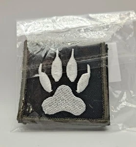 2 K-9 Dog Paw Tactical Patches B & W Fabric Embroidered Badges Patch Hook & Loop - Picture 1 of 2