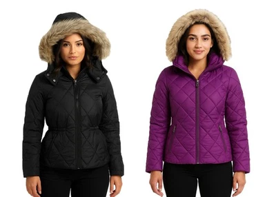 Coach Puffer Coat, Legacy Women's Fur Trim Hooded Winter Jacket, 84047 MSRP $428 - Image 1 of 4