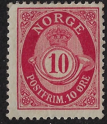Noruega 1898 Scott 51 MLH, 10c carmín, F-VF, CV $12 (a6780 Foto 1 de 3
