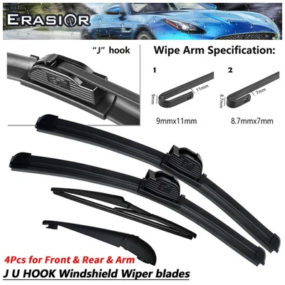 Erasior Front and Rear Wiper Blade and Arm Fit for Pontiac Vibe 2010-2009 - Imagem 1 de 4