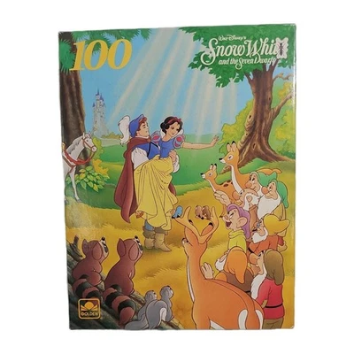 Vintage Walt Disney Snow White & the Seven Dwarfs Golden Puzzle 100pc New Sealed - Image 1 of 4