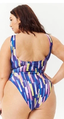 Monif C Geometric Abstract Bodysuit 2X  - Image 1 of 4