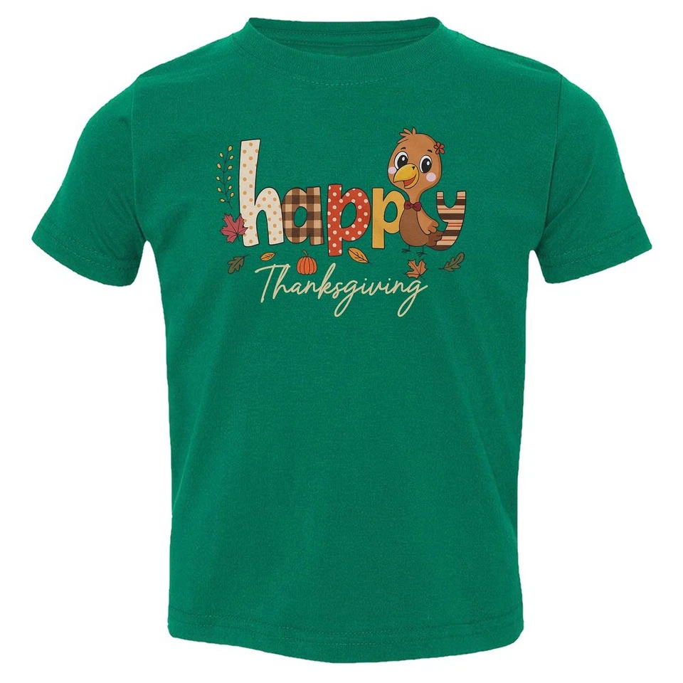 Feliz Día de Acción de Gracias - Otoño Otoño Pavo - Linda Camiseta Familiar Niño Pequeño Foto 1 de 1