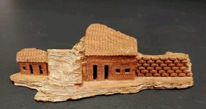 Traditional Folk Art Hand Carved Wood Village House L5.5"×1.75"w X 1.75h - Picture 1 of 7