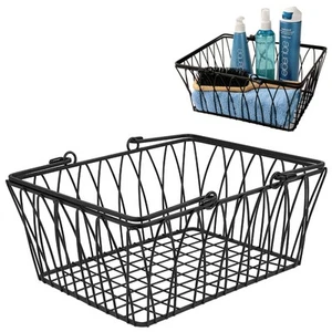 Spectrum Twist Wire Basket for Organizing (Medium, Black) - Sturdy Farmhouse ... - Picture 1 of 6