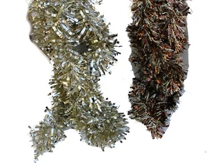 Juego de 2 Guirnalda de Oropel 96" Janukkah o Árbol de Navidad Cobre Oro Copos Decoración - Imagen 1 de 23