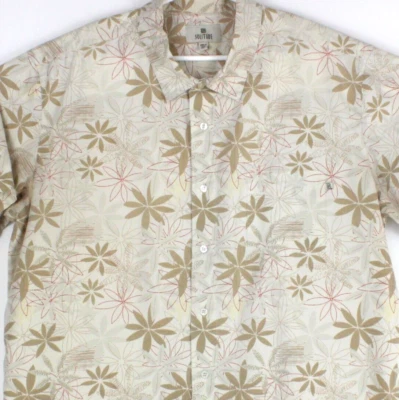 Solitude Hawaiian Shirt Size 2XL Chest 54 in Cotton Tan Retro Atomic Floral XXL - Image 1 of 4