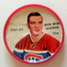 1961-62 Shirriff Coin:#104 Boom Boom Geoffrion Montreal HOF reduced 50%