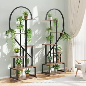 2 Pack 6 Tier Tall Plant Stand Metal Indoor Half Heart Shape Plant Shelf Display - Picture 1 of 14