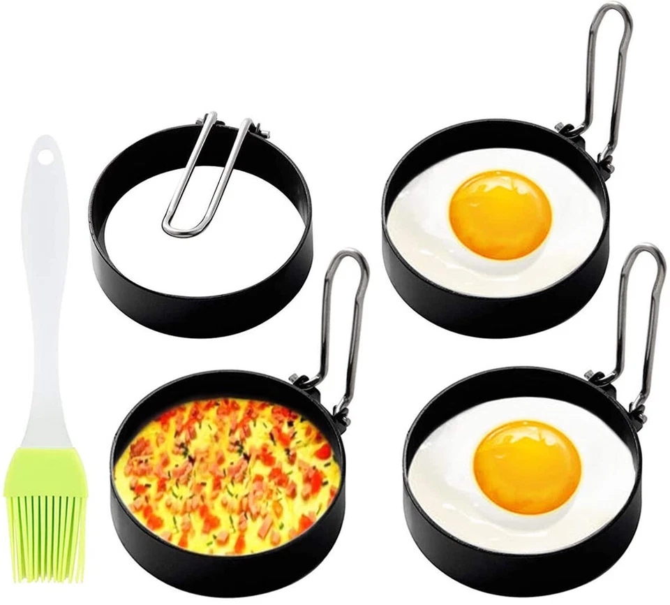 4件装蛋环模具烹饪不锈钢圆形煮蛋器戒指不粘 — 第 1/4 张图片