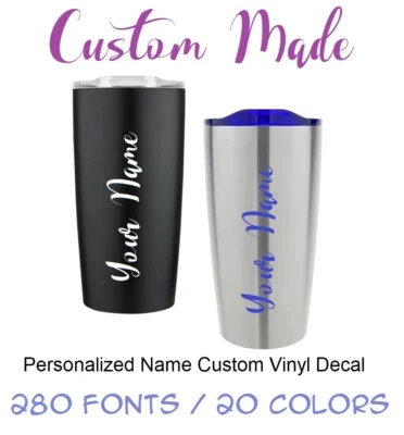Personalized Name Custom Vinyl Decal For Your Tumbler Water Bottle Cup Sticker - Image 1 of 4