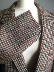 Vintage TWEED JACKET PURE NEW WOOL 46 Medium length check 100% C&A CANDA country - Picture 1 of 16