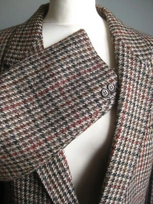 CHAQUETA TWEED VINTAGE PURA LANA NUEVA 46 longitud media cuadros 100% C&A CANDA country Foto 1 de 4
