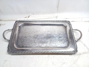 Old English Reproduction E.P. on Copper Silver Serving Tray 14 Inch - Bild 1 von 14