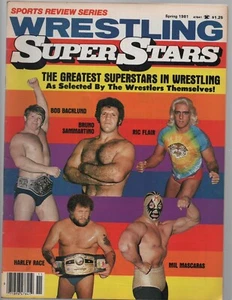 WRESTLING SUPERSTARS SPRING 1981 RIC FLAIR HARLEY RACE BRUNO SAMMARTINO MASCARAS - Picture 1 of 2