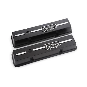 Edelbrock 41633 Racing Series Valve Cover Set, Small Block Fits Chevy - Picture 1 of 5