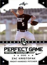 ZAC KRISTOFAK 2015 LEAF "1ST EVER PRINTED" PERFECT GAME ROOKIE CARD #295! 